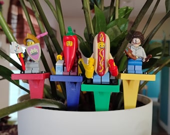 Plant Pot Stakes for LEGO® Minifigures, Set of 4, 6 Inch Display Stakes