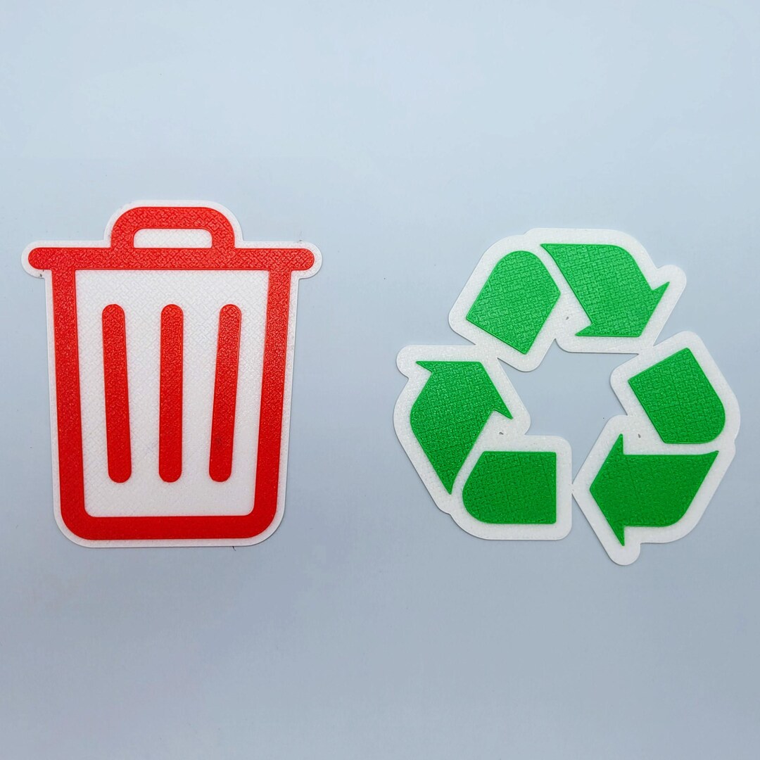 Weatherproof Trash & Recycling Bin Signs: Bold Waste Sorting Icons - Etsy