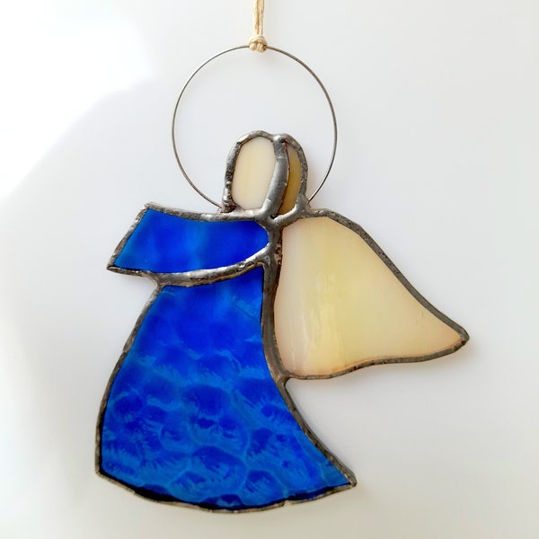 Stained glass Angel suncatcher, Stained glass Angel ornament, Stained glass Window and Christmas tree ornaments