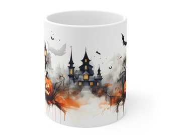 Halloween Mug, Halloween Coffee Mug, Fall Mug, Spooky Mug, Spooky Halloween Mug, Halloween Tea Mug, Pumpkin Mug