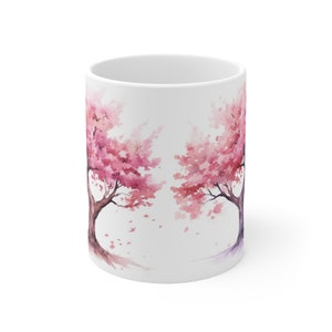 Cherry Blossom Mug, Flower Mug, Pink and White Mug, Nature Mug, Cherry Blossom Tree