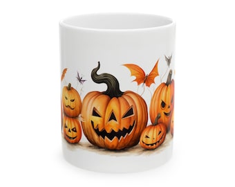 ハロウィンマグ、パンプキンマグ、不気味な秋のコーヒーカップ、ジャック・オー・ランタンマグ、秋のキッチン装飾、ハロウィンギフト、かわいいパンプキンマグ
