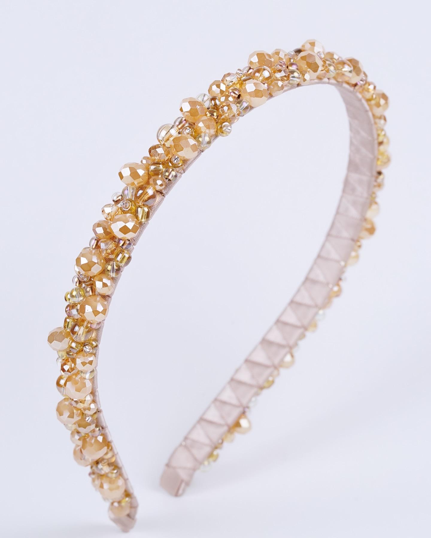 Honey & Cream Beaded Headband - Thumbnail 6