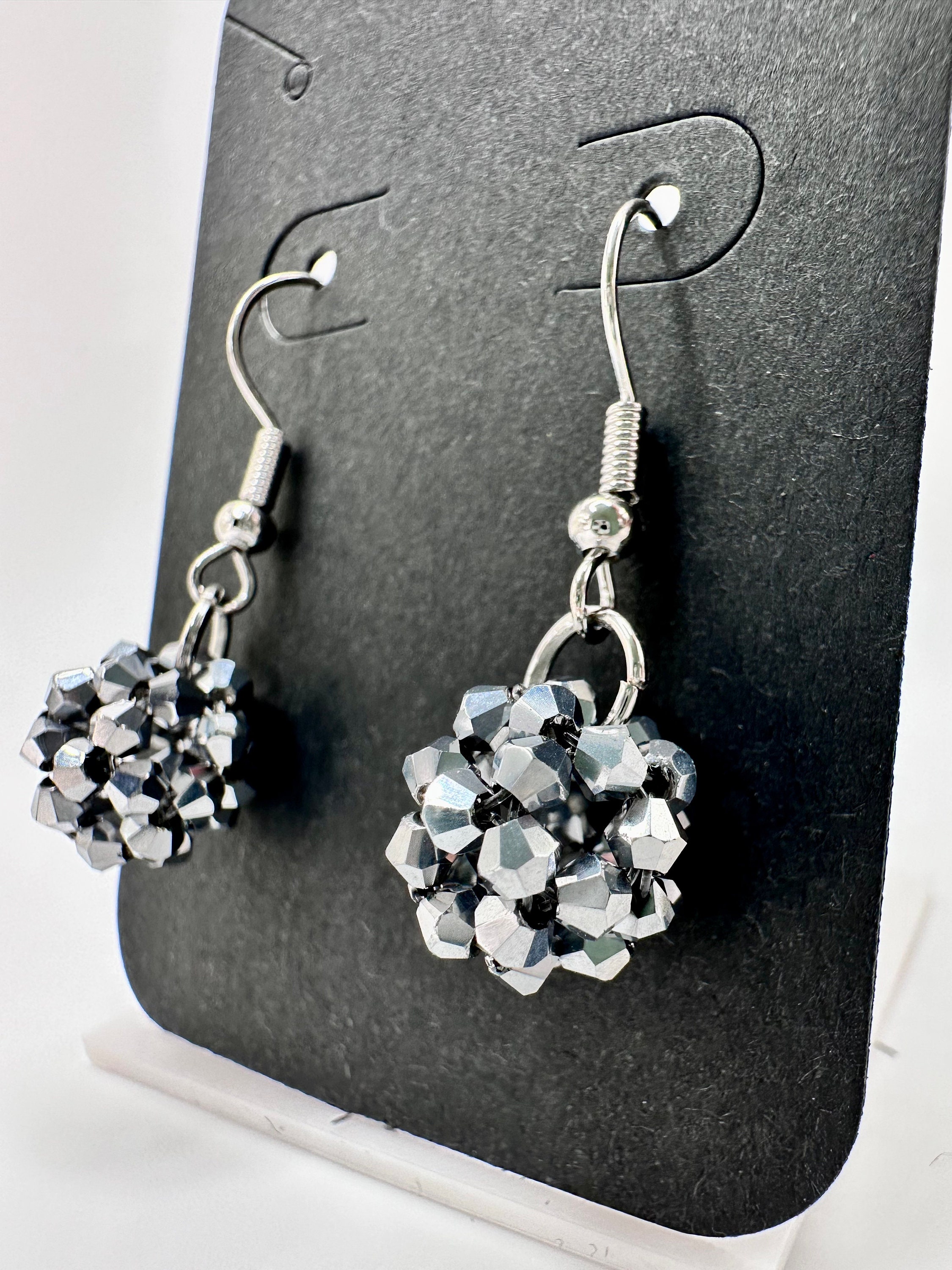 Shiny Bi-cone Earrings, Variety of colors - Thumbnail 7