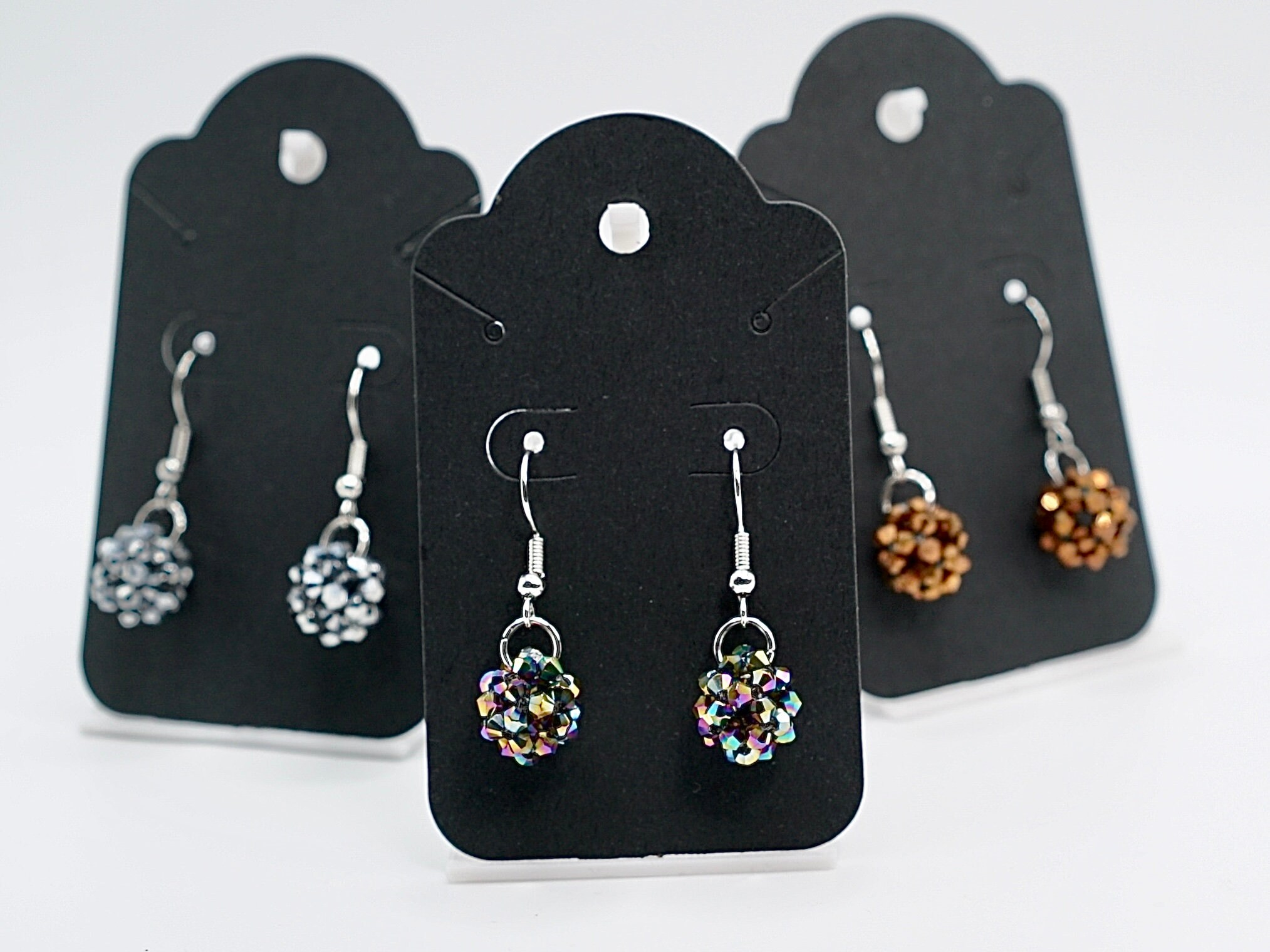 Shiny Bi-cone Earrings, Variety of colors - Thumbnail 2
