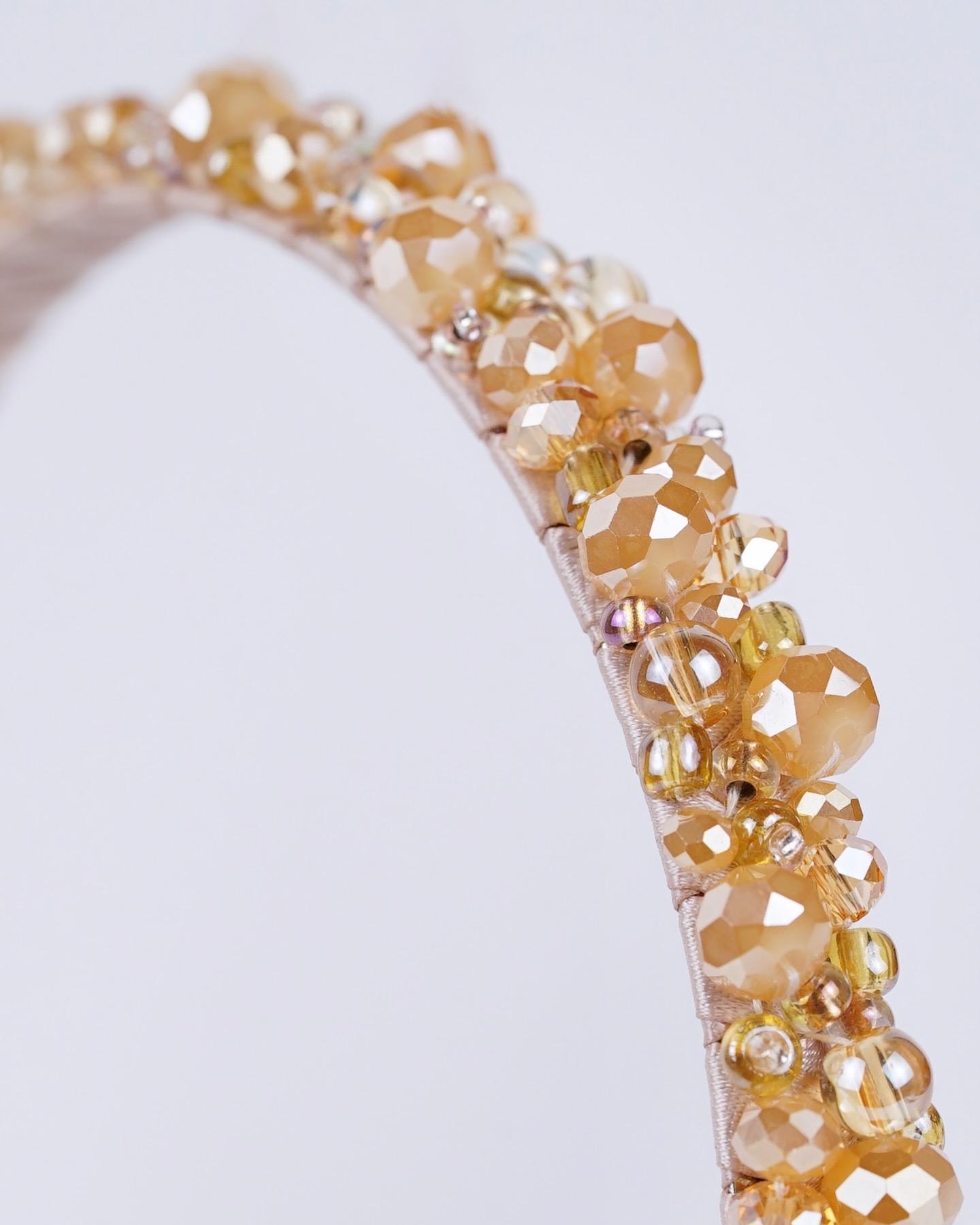 Honey & Cream Beaded Headband - Thumbnail 7