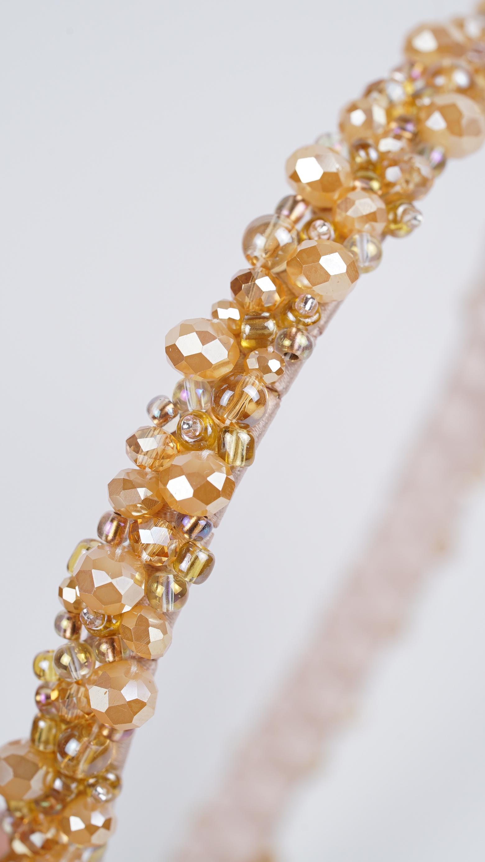 Honey & Cream Beaded Headband - Thumbnail 2
