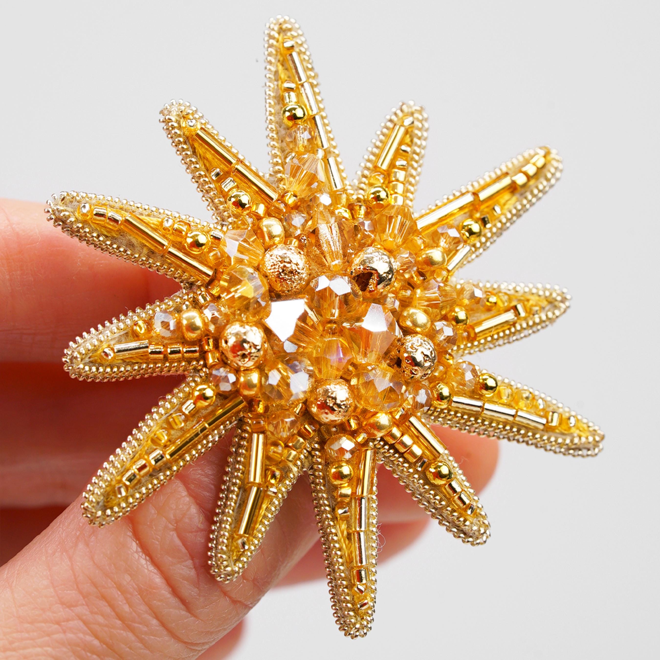 Swarovski sun brooch - Etsy 日本