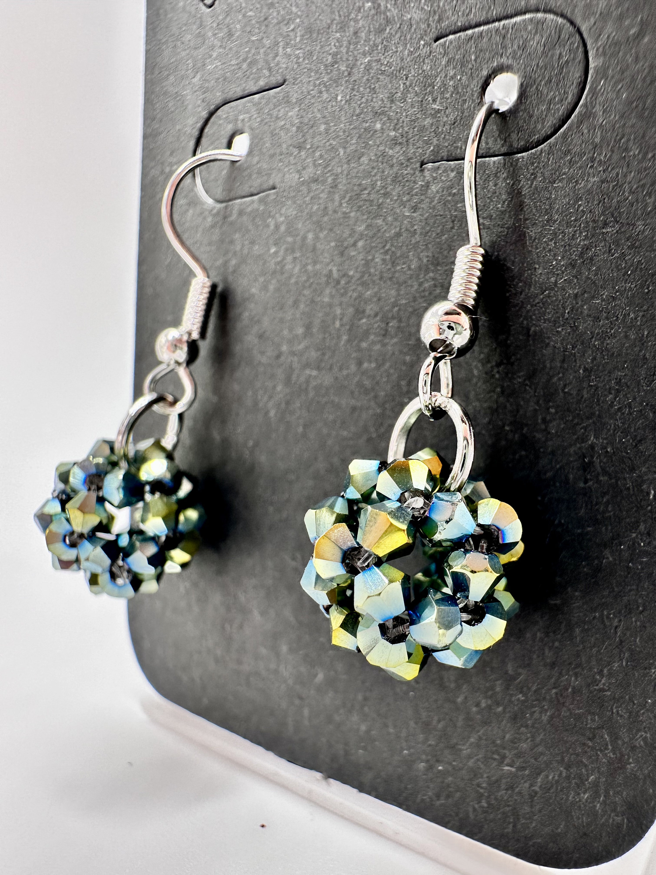 Shiny Bi-cone Earrings, Variety of colors - Thumbnail 6