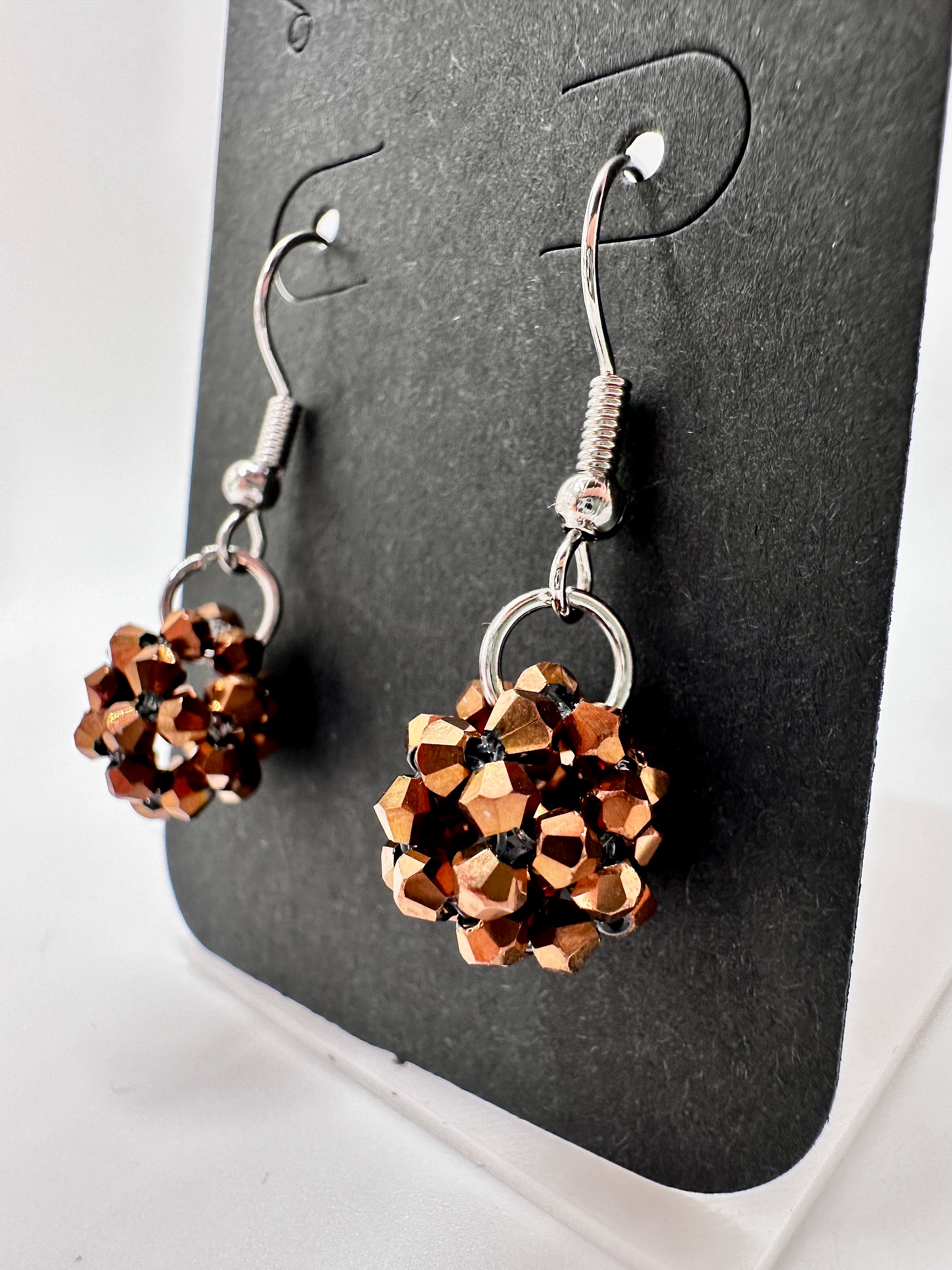 Shiny Bi-cone Earrings, Variety of colors - Thumbnail 5