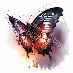22 borboletas em aquarela. Lindo clipart para camisetas. PNG. Comercial nos é permitido. Cartões e estacionário. Horário de primavera e verão.