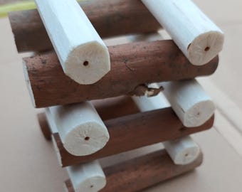 200 palitos de madera de sola natural: Materiales para manualidades, piezas para juguetes de pájaros