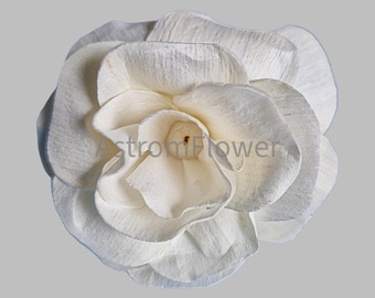 Flor de camelia de madera de sola / Decoración de boda sostenible, suministros para manualidades