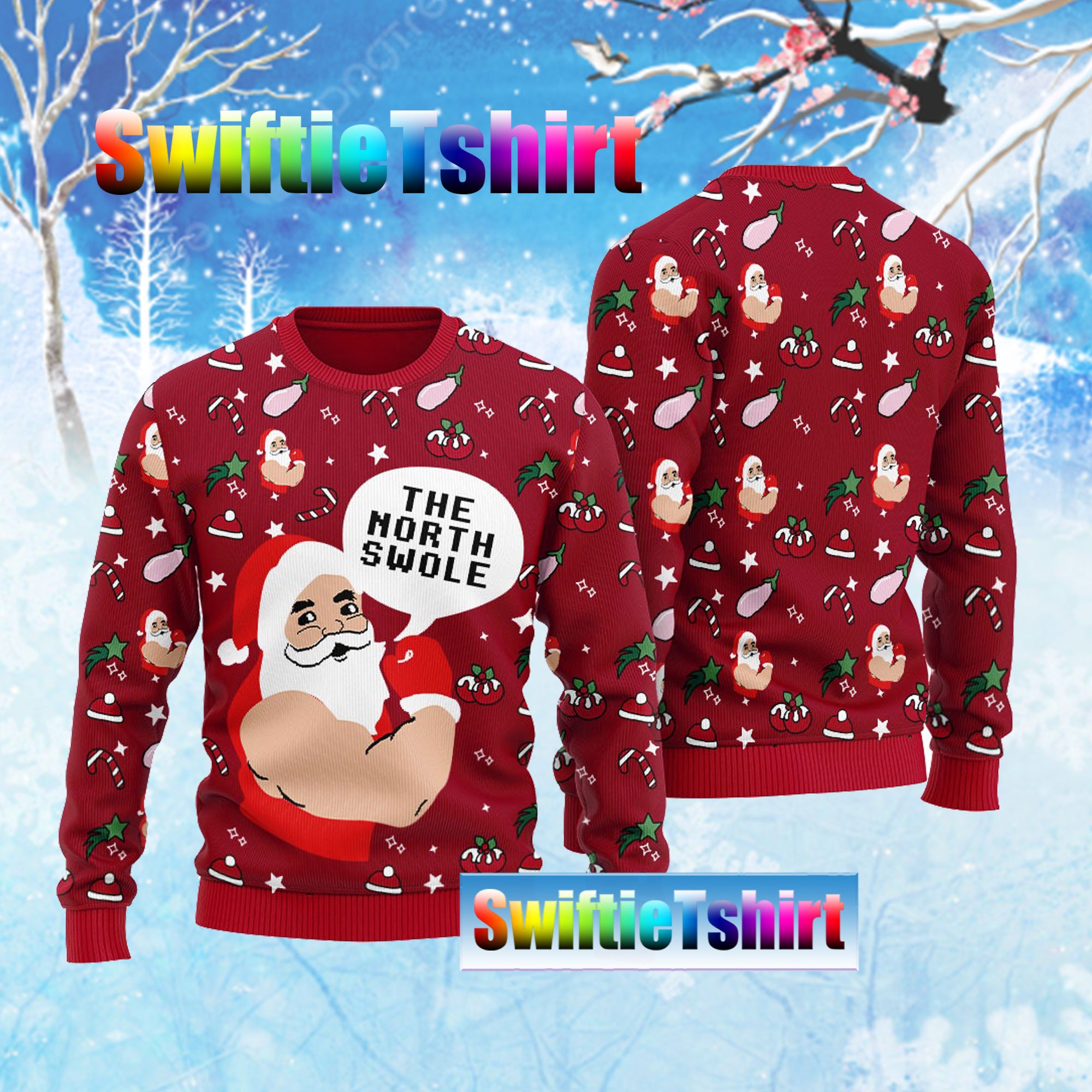 Couple - Bulky Santa North Swole Christmas Sweater main image 1