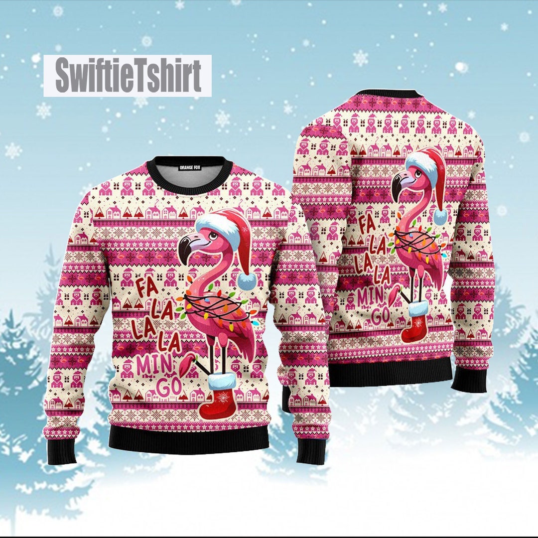 Christmas Gift Flamingo Christmas Sweater Ugly Christmas - Etsy