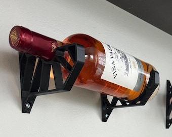 3D Printed Wine Bottle Wall Rack: Modern Display Brackets