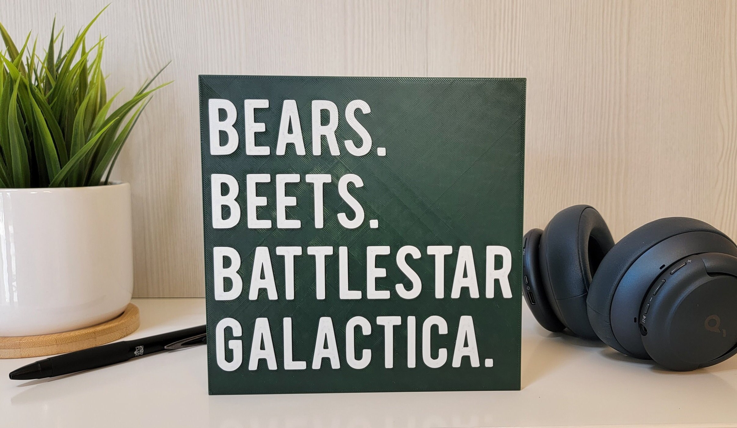Bears, Beets, Battlestar Gallactica | 3D Printed Tile Art | Wall & Desk Art | The Office | Custom Colors