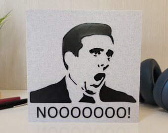 Noooo! - Michael Scott | 3D Printed Tile Art | Wall & Desk Art | The Office | Custom Colors