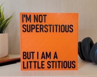 A Little Stitious | 3D Printed Tile Art | Wall & Desk Art | The Office | Custom Colors