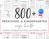 Ultimate Preschool Kindergarten Bundle | 800+ Printable Worksheets | Preschool & Kindergarten Workbook