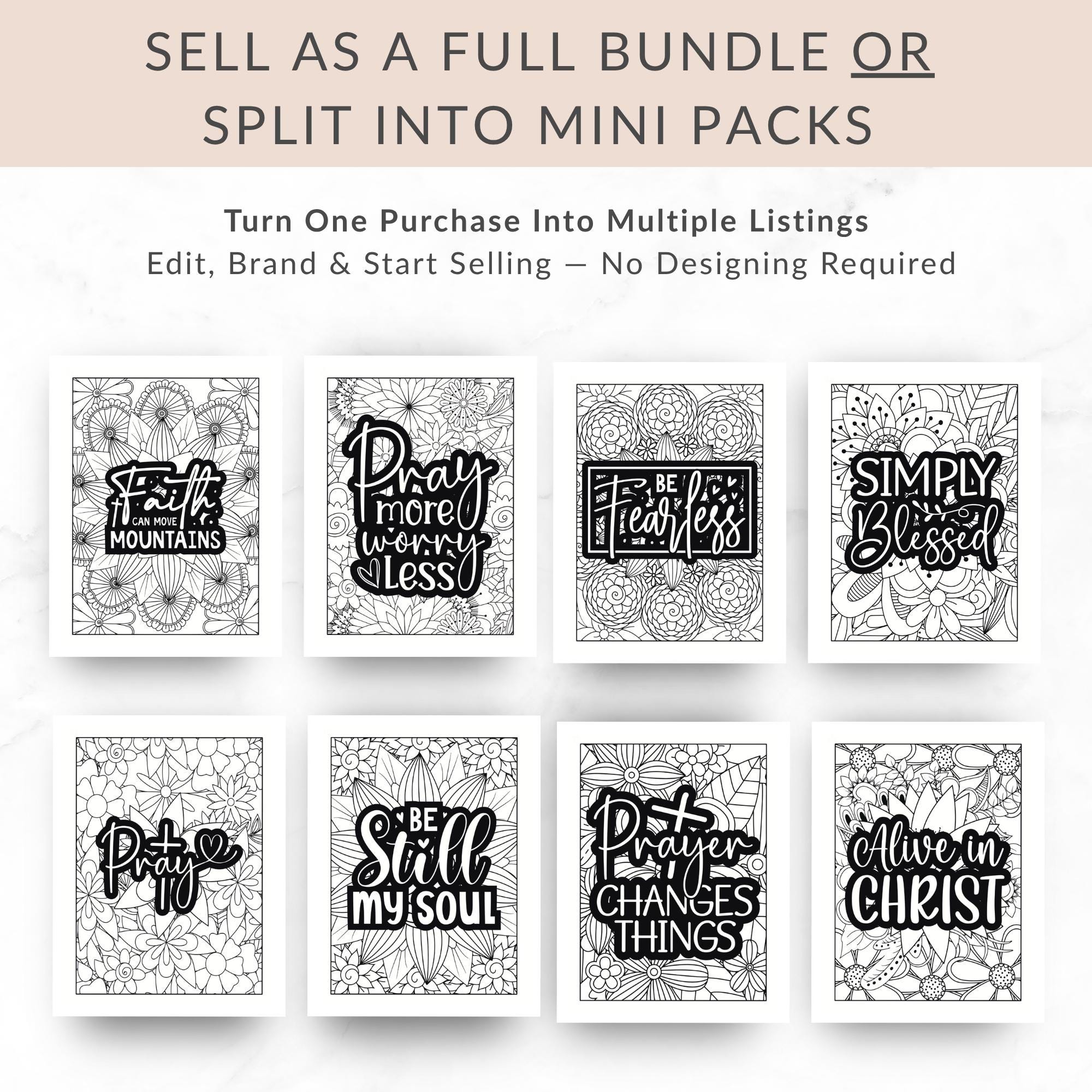 Christian Coloring Pages Bundle | 60 Bible Verse Coloring Sheets for ...