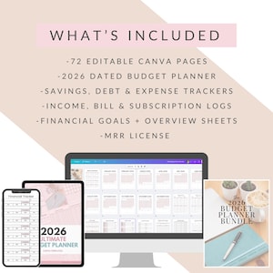 2026 Budget Planner Bundle | Canva | MRR image 8