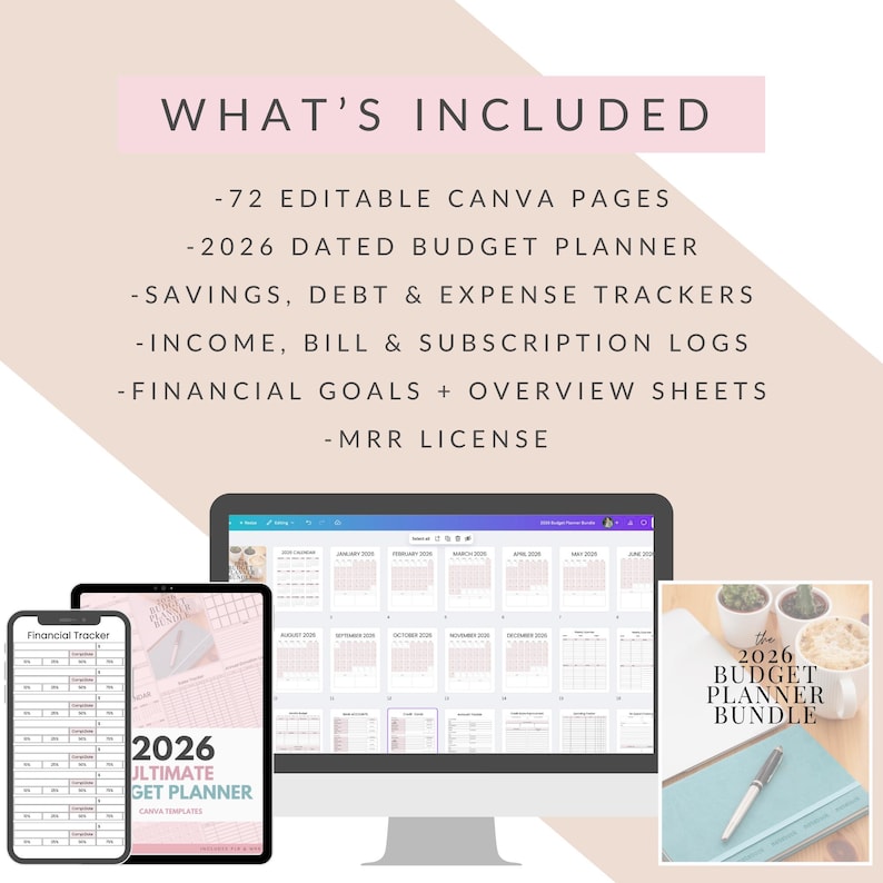 2026 Budget Planner Bundle | Canva | MRR image 8