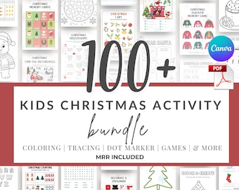 100+ Christmas Activity Pages | Editable Canva Templates | Kids Printables, Coloring, Mazes, Games & Worksheets | MRR
