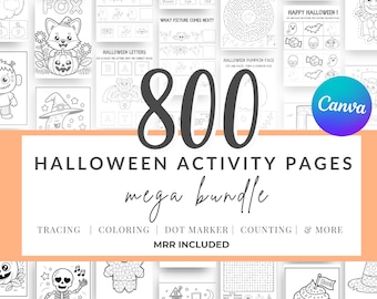 Kids Halloween Activity Bundle – 800+ Printable Pages with MRR
