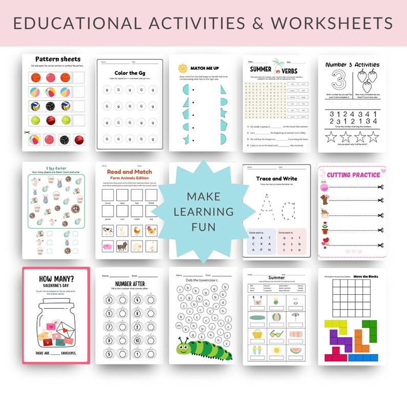 Preschool Learning Worksheets Bundle | 800+ Printable Pages for Pre-k ...