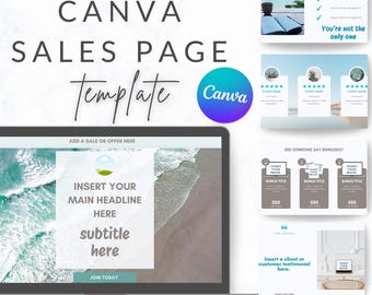 Sales Page Templates for Digital Products, Landing Page Funnel, MRR Resell Bundle