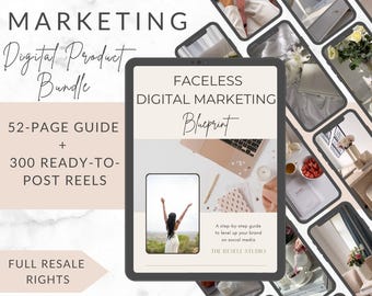 Faceless Marketing Bundle | Ebook + 300 Instagram Reels Templates with Resell Rights