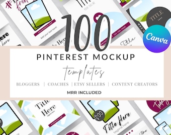 Plantillas de Pinterest / 100 diseños editables / Canva / MRR