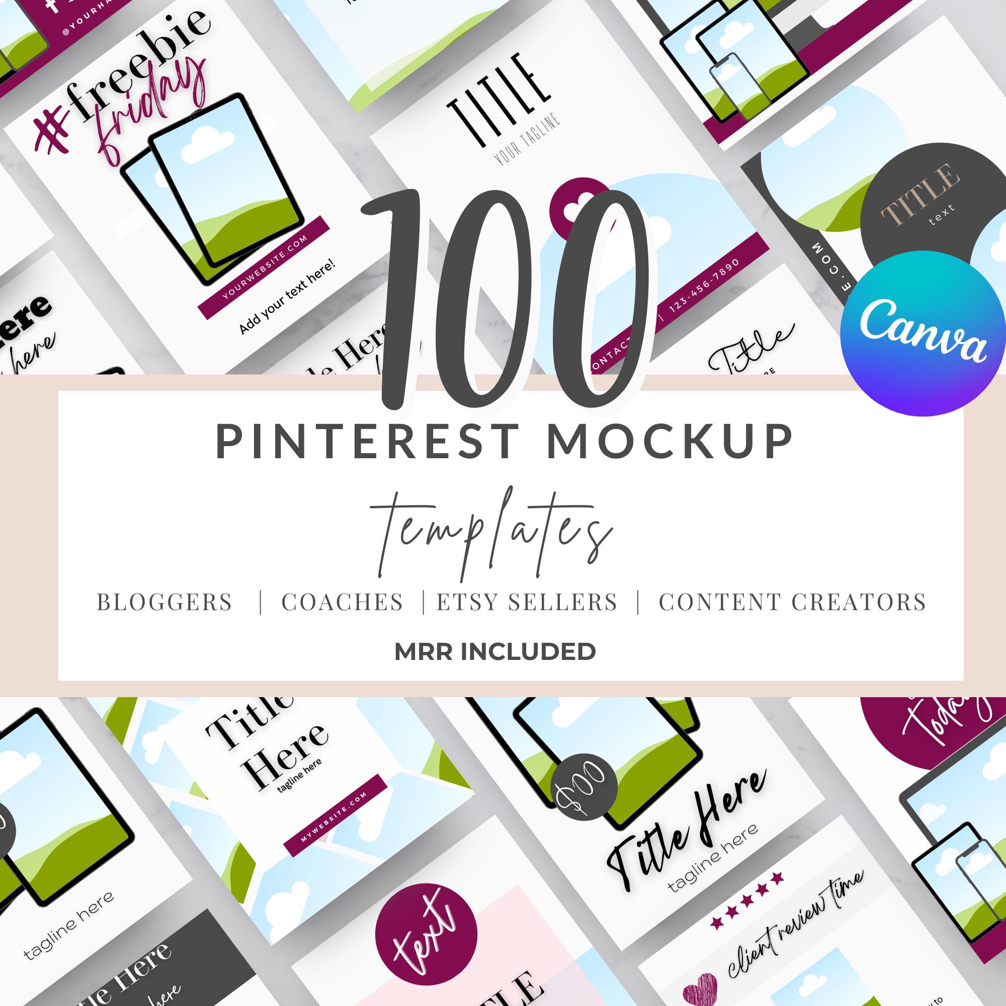 Pinterest Templates | 100 Editable Designs | Canva | MRR - Etsy