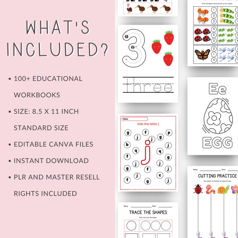 Kids Workbook & Activity Bundle | 100+ Activity Books for Kids | PLR MRR | Canva | Instant Download image 9