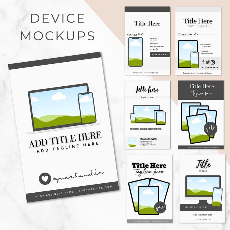 Pinterest Templates | 100 Editable Designs | Canva | MRR - Etsy