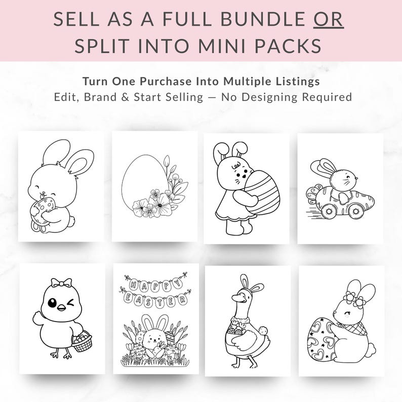 100 Easter Coloring Pages Bundle Canva Editable | Kids Printable PDF ...