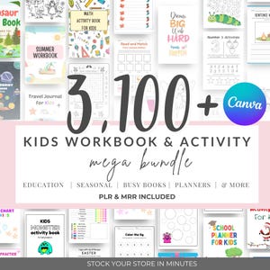 Kids Learning Printable Bundle | 3,100 Worksheets and Activities with PLR + MRR