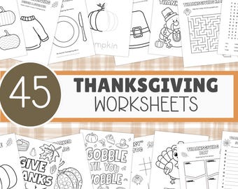 Thanksgiving Activities for Kids | 45 Printable Worksheets, Coloring Pages, Word Search & Mazes | MRR