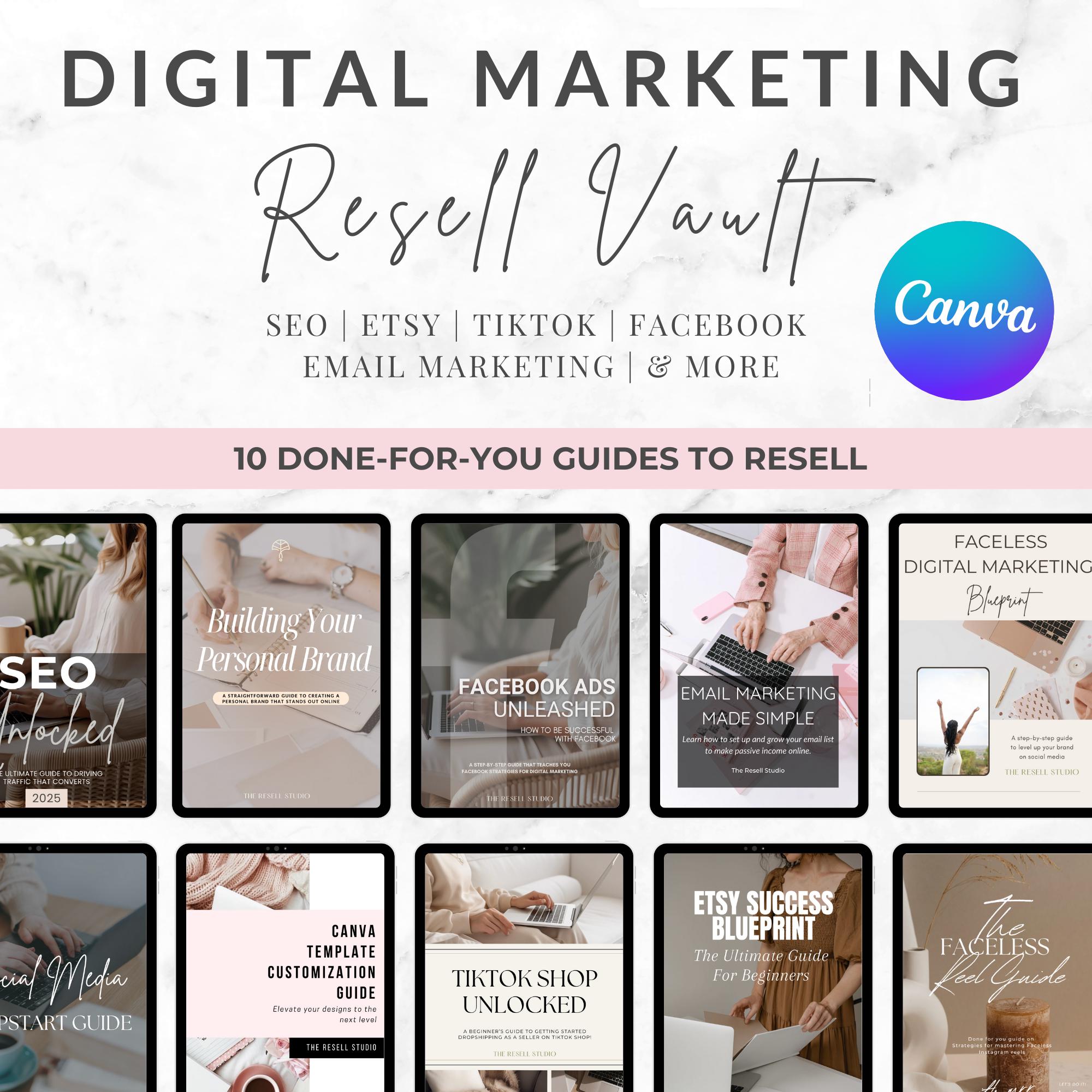 Model Digital's Guide 10 Done-for-you Digital Marketing Guides (MRR) | Canva Templates, Reels ...