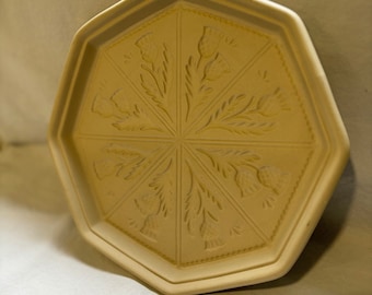 Scottish Thistle shortbread pan made from fired, non-porous ceramic