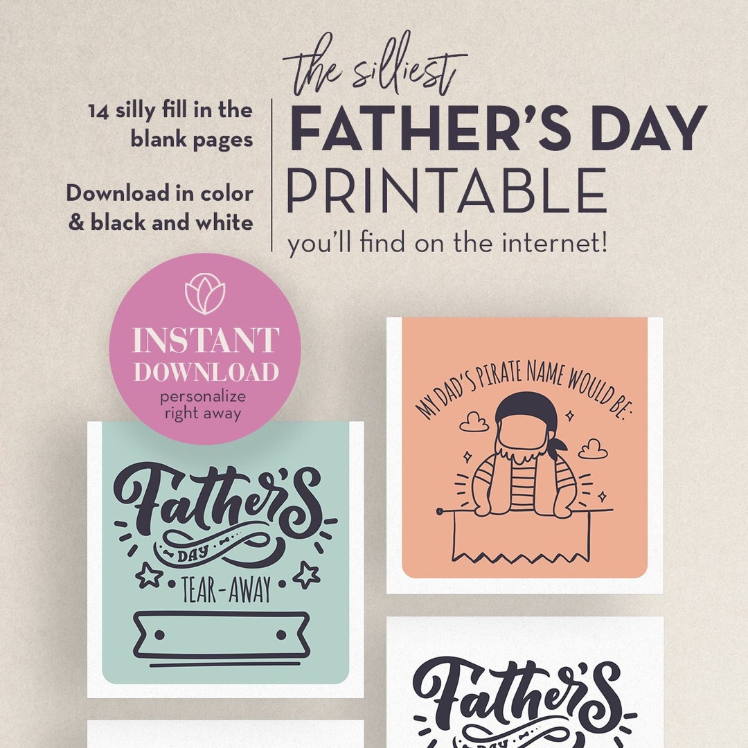 Silly Father's Day Booklet Printable {INSTANT DOWNLOAD} - Etsy