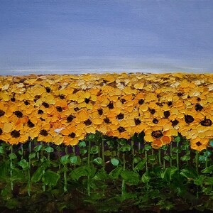 Sunflowers Painting Tuscany Original Art Floral Painting Small Flowers Wall Art Impasto Painting Landscape Sunflowers by FlowerOriginalArt image 10