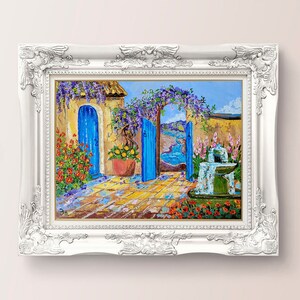Pintura italiana, arte original de Florencia, pintura de paisaje urbano, obra de arte de paisaje italiano, arte floral en empasto italiano, 25 x 20 cm, de FlowerOriginalArt