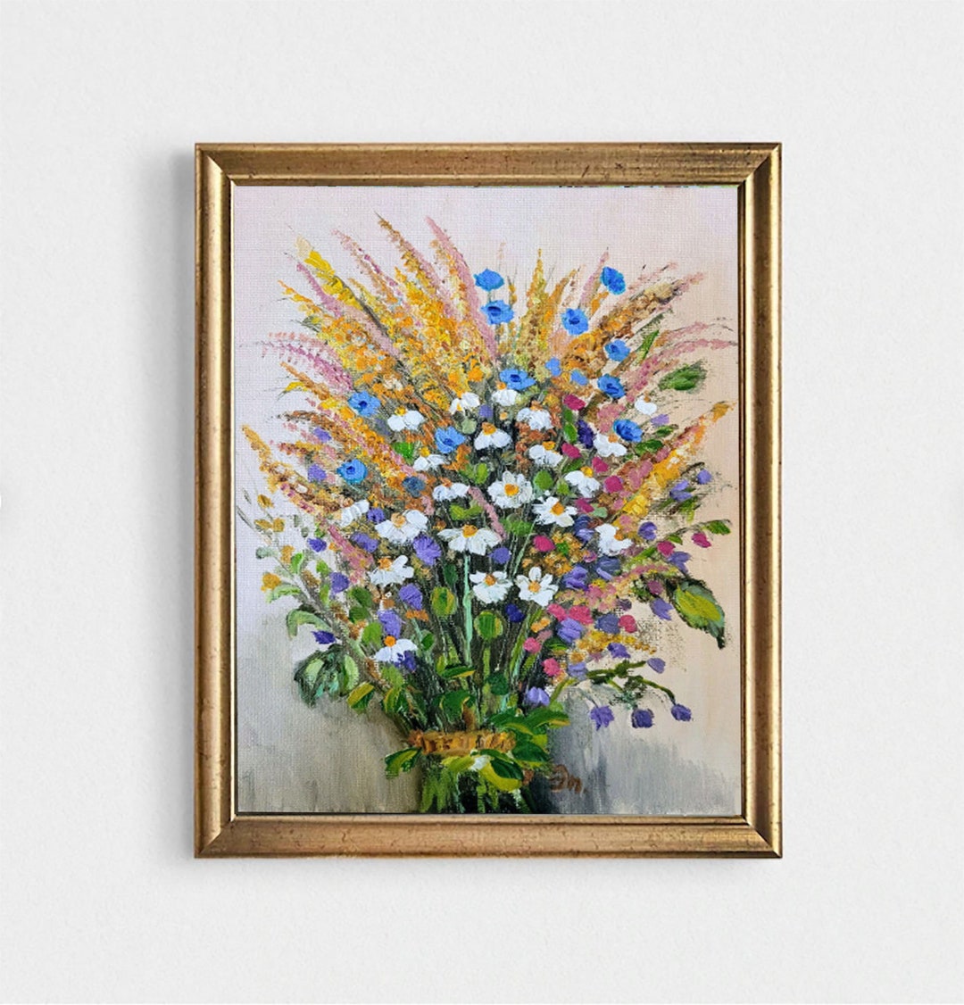 Daisy Painting Flower Original Art Yellow Flowers Painting - Etsy
