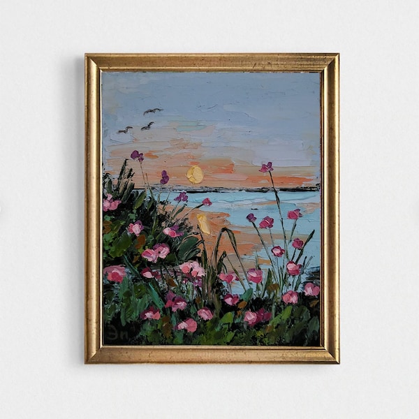 Seerosen Malerei Floral Original Art Pink Lotus Ölgemälde Seerosenteich Wandkunst Blush Pink Blumen Kunstwerk von FlowerOriginalArt