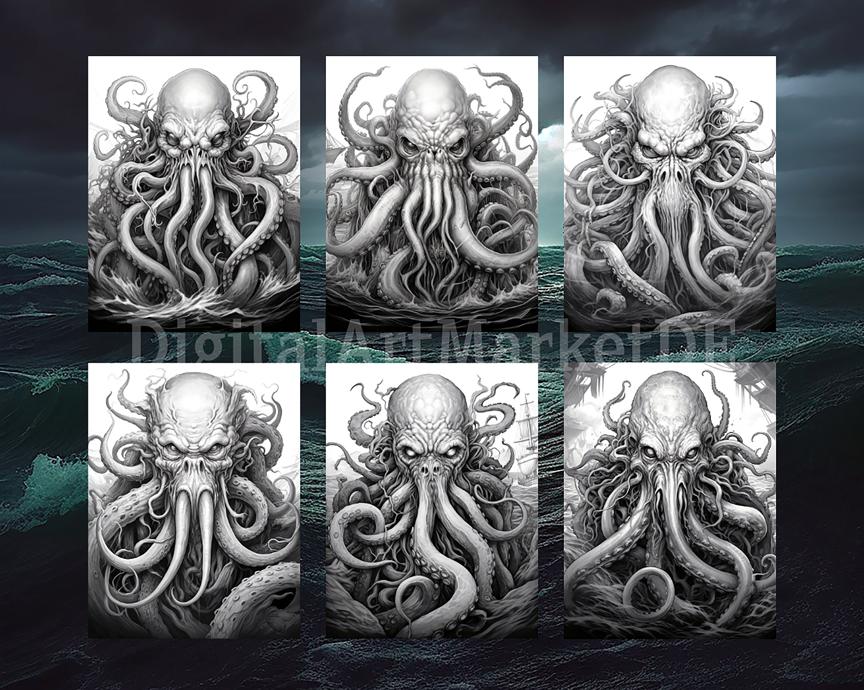The Kraken Coloring Pagesfor Adults Instant Download - Etsy
