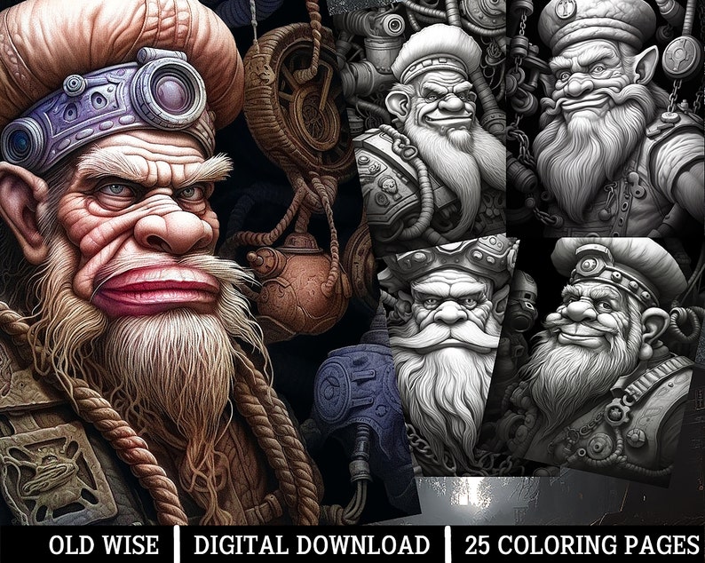 Old Wise Coloring Pagesfor Adults Instant Download - Etsy