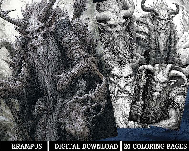 Krampus Coloring Pages for Adults Instant Download - Etsy