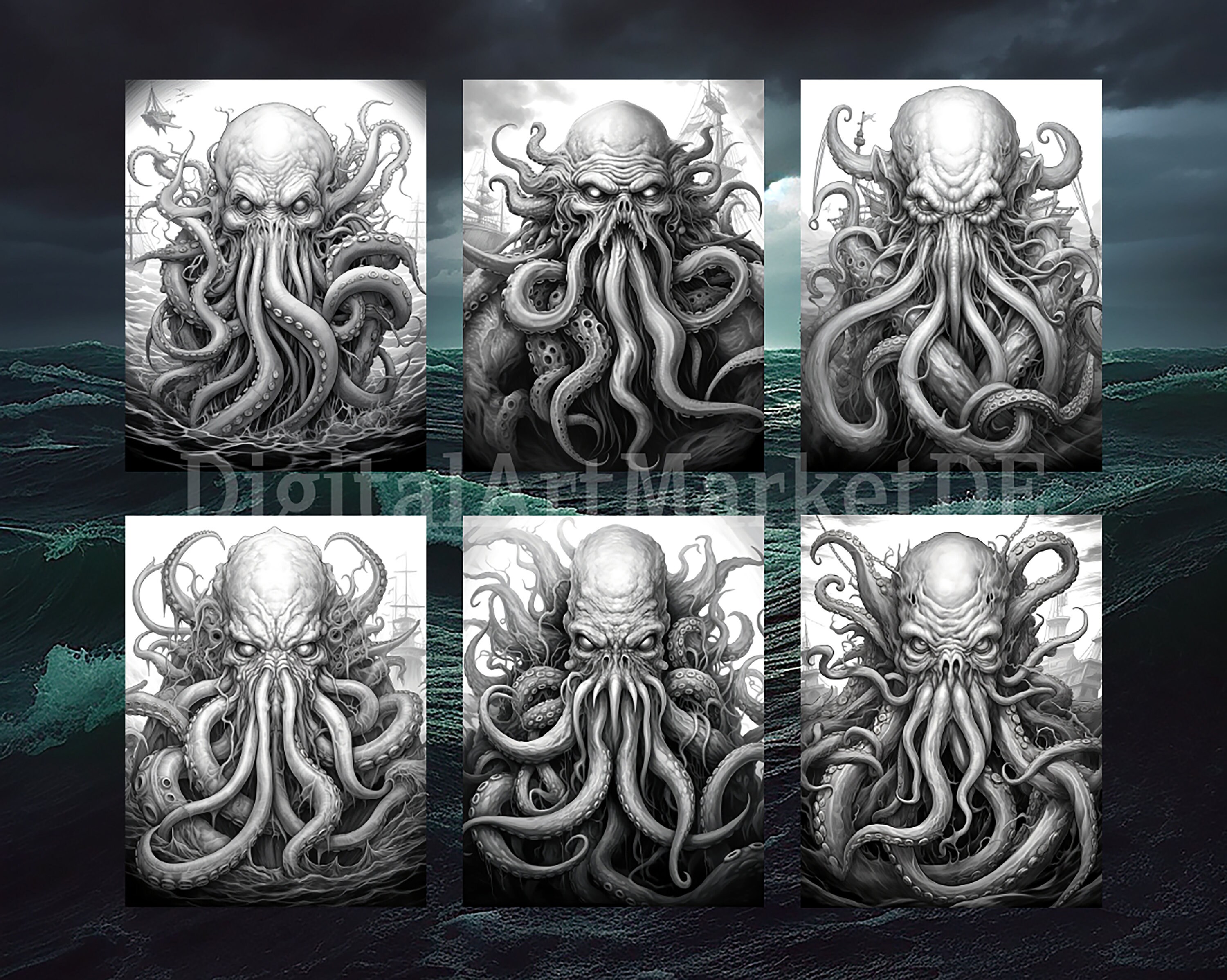 The Kraken Coloring Pagesfor Adults Instant Download - Etsy